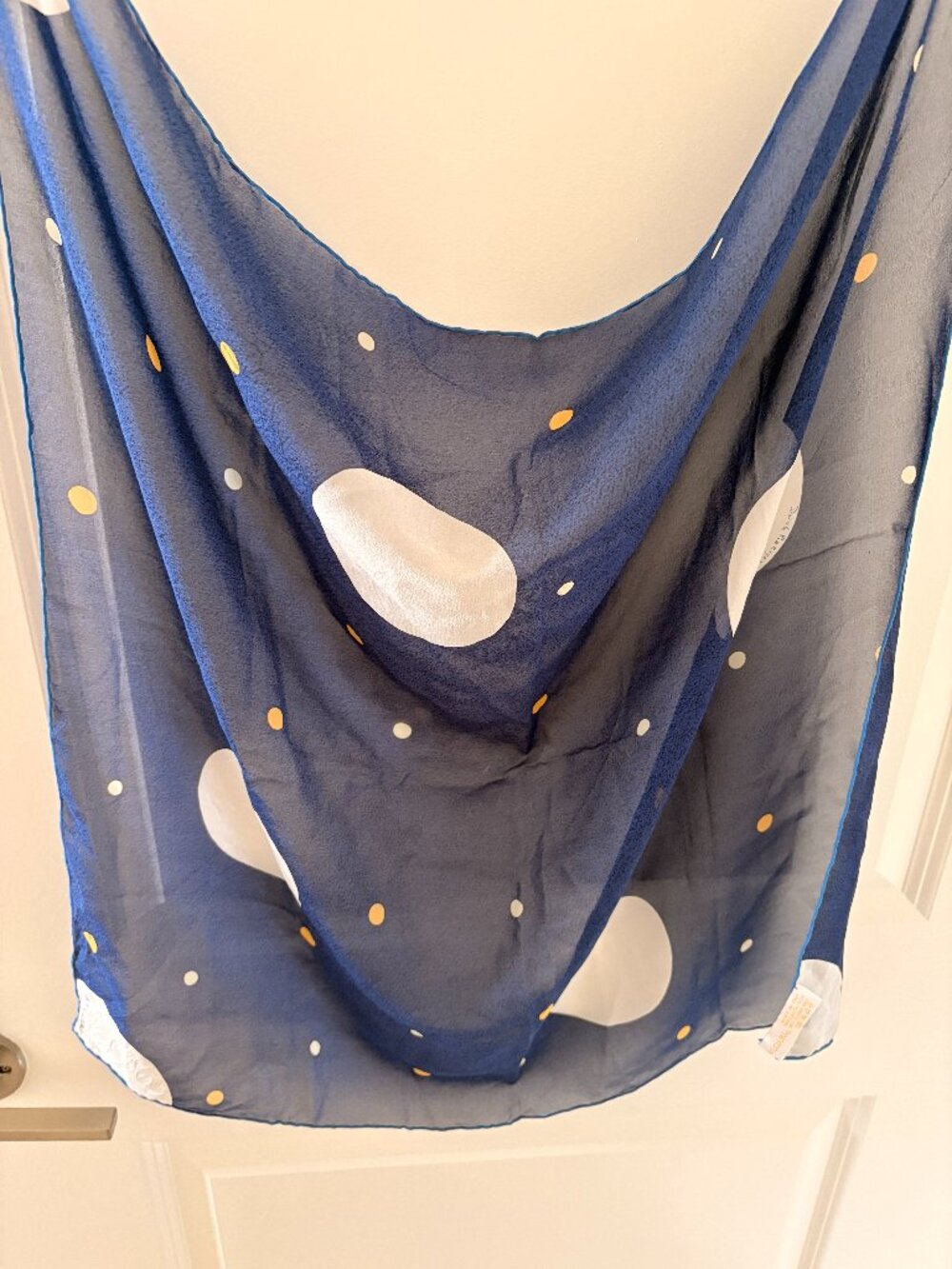Bvlgari Navy Blue Silk Scarf 100% Silk Made in Italy